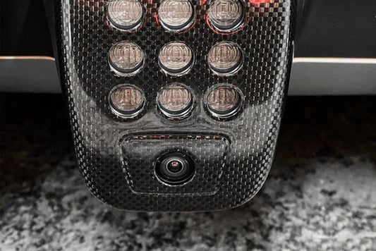 Aero Republic OEM 1:1 Style Rear Fog Lamp Cover for Ferrari 488 GTB & Spider Dry Pre-preg Carbon Fiber