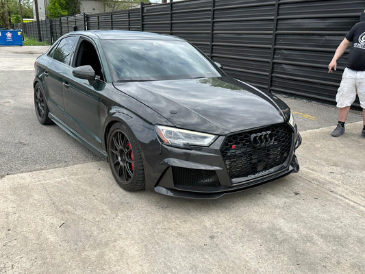 Audi S3 A3 8V.5 2017 2018 2019 2020 with Aftermarket Parts - Front Bumper Pre-preg Carbon Fiber from Karbel Carbon