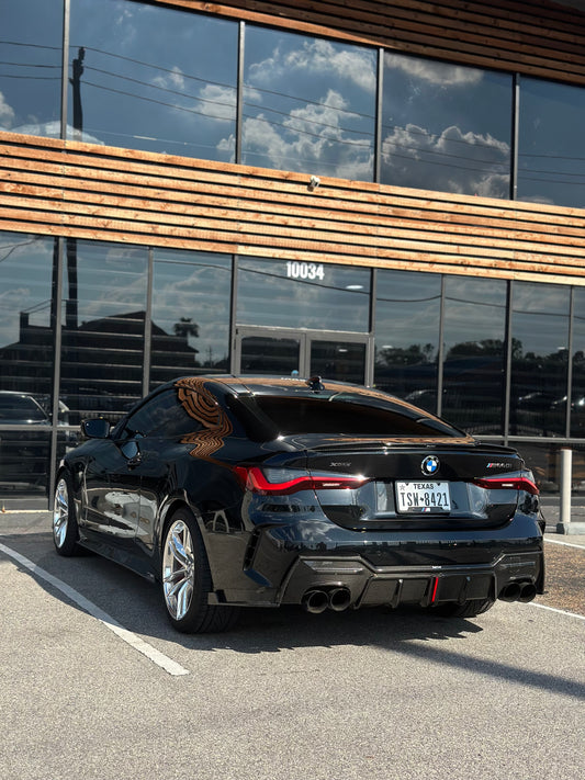 BMW 4 series 430i M440i G22 G23 2020-ON with Aftermarket Parts - Rear Diffuser & Canards Pre-preg Carbon Fiber from Karbel Carbon