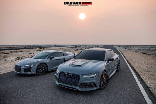DarwinPro Clearview Glass Transparent Hood Bonnet for Audi A7 S7 RS7 C7 C7.5 Carbon Fiber/FRP 2012-2018