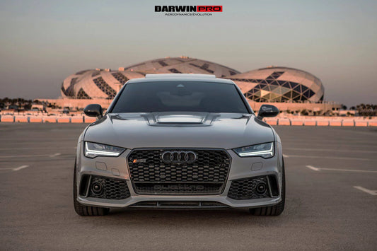 DarwinPro Clearview Glass Transparent Hood Bonnet for Audi A7 S7 RS7 C7 C7.5 Carbon Fiber/FRP 2012-2018