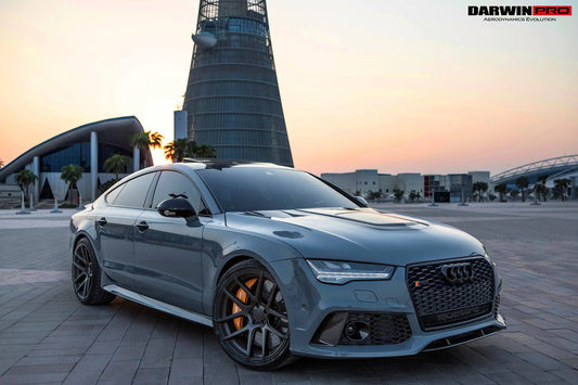 DarwinPro Clearview Glass Transparent Hood Bonnet for Audi A7 S7 RS7 C7 C7.5 Carbon Fiber/FRP 2012-2018