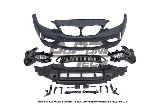 BMW M2/M2C F87 2016 2017 2018 2019 2020 2021 & 2 Series M240i M235i 230i 228i F22 2014 2015 2016 2017 2018 2019 2020 2021 with Aftermarket Parts - 1:1 M2C Conversion Upgrade Style Front Bumper PP Polypropylene from DuPont Tech