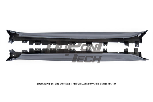 BMW X5 G05 M50i x/s Drive 40i Pre-LCI 2019 2020 2021 2022 2023 with Aftermarket Parts - 1:1 M Performance Conversion Style Side Skirts PP Polypropylene from DuPont Tech