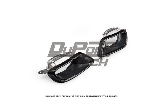 BMW X5 G05 M50i x/s Drive 40i Pre-LCI 2019 2020 2021 2022 2023 with Aftermarket Parts - 1:1 M Performance Style Exhaust Tips Stainless Steel from DuPont Tech