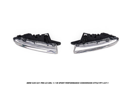 BMW 5 Series M550i 540i 530i G30 G31 Pre-LCI 2017 2018 2019 2020 with Aftermarket Parts - 1:1 M Sport Performance Conversion Style DRL  from DuPont Tech