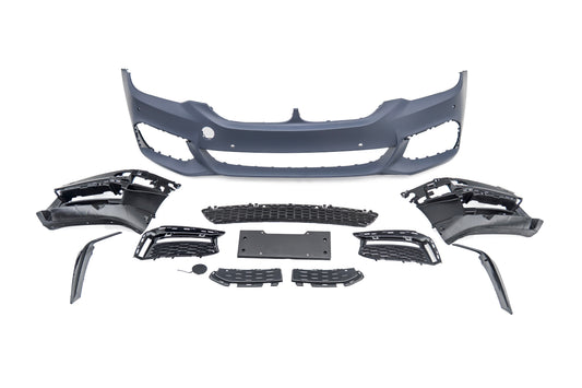 BMW 5 Series M550i 540i 530i G30 G31 Pre-LCI 2017 2018 2019 2020 with Aftermarket Parts - 1:1 M Sport Performance Conversion Style Front Bumper PP Polypropylene from DuPont Tech