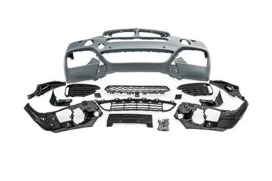 BMW X6 M50d xDrive50i s/xDrive35i xDrive40d xDrive30d F16 (Both Fits Pre-LCI &  LCI) 2015 2016 2017 2018 2019 with Aftermarket Parts - 1:1 M Sport Performance Conversion Style Front Bumper PP Polypropylene from DuPont Tech
