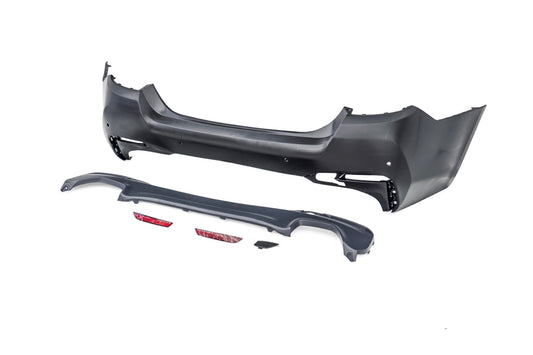 BMW 5 Series M550i 540i 530i G30 G31 Pre-LCI 2017 2018 2019 2020 with Aftermarket Parts - 1:1 M Sport Performance Conversion Style Rear Bumper PP Polypropylene from DuPont Tech