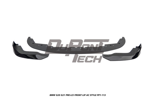BMW 3 Series M340i 330i (With M-Package Bumper, does not fit base model) G20 G21 Pre-LCI 2019 2020 2021 2022 with Aftermarket Parts - AC Style Front Lip ABS from DuPont Tech