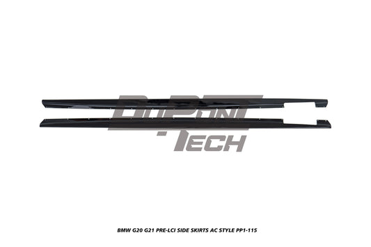 BMW 3 Series M340i 330i (with M-package rocker panel) G20 G21 Pre-LCI 2019 2020 2021 2022 with Aftermarket Parts - AC Style Side Skirts ABS from DuPont Tech
