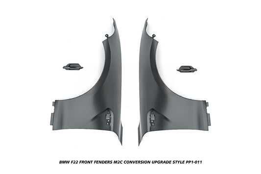 BMW 2 Series M240i M235i 230i 228i F22 2014 2015 2016 2017 2018 2019 2020 2021 with Aftermarket Parts - M2C Conversion Upgrade Style Front Fenders Metal from DuPont Tech