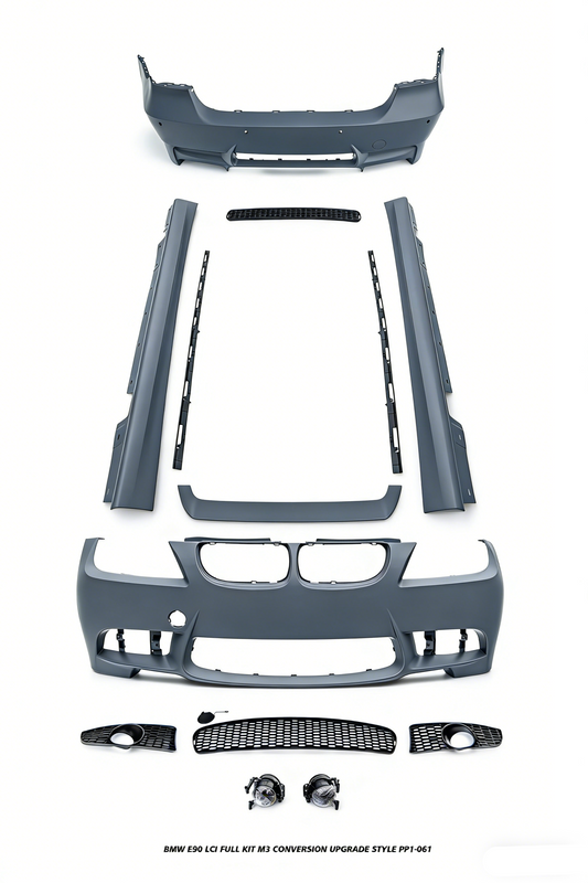 BMW 3 Series E90 LCI 2009 2010 2011 with Aftermarket Parts - M Performance Conversion Style Full kit PP Polypropylene from DuPont Tech
