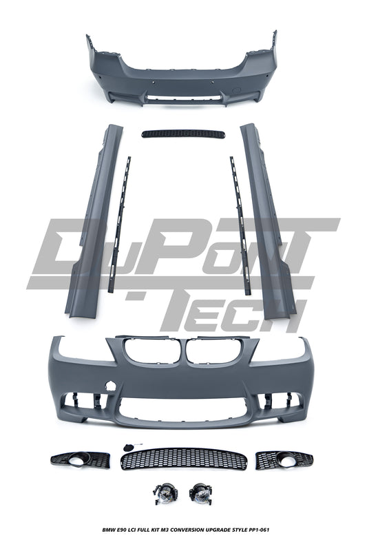 BMW 3 Series E90 LCI 2009 2010 2011 with Aftermarket Parts - M Performance Conversion Style Full kit PP Polypropylene from DuPont Tech

