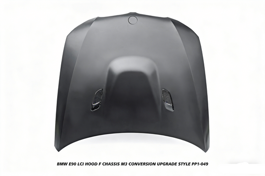 BMW 3 Series E90 LCI 2009 2010 2011 with Aftermarket Parts - F Chassis M3 Conversion Upgrade Style Hood Metal from DuPont Tech
