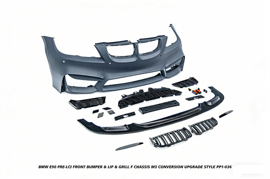 BMW 3 Series E90 Pre-LCI 2006 2007 2008 with Aftermarket Parts - F Chassis M3 Conversion Upgrade Style Full kit PP Polypropylene/ABS/Metal from DuPont Tech
