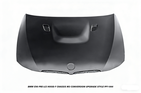 BMW 3 Series E90 Pre-LCI 2006 2007 2008 with Aftermarket Parts - F Chassis M3 Conversion Upgrade Style Hood Metal from DuPont Tech
