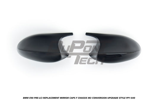 BMW 3 Series E90 Pre-LCI (Left Hand Drive Only) 2006 2007 2008 with Aftermarket Parts - F Chassis M3 Conversion Upgrade Style Replacement Mirror Caps ABS from DuPont Tech
