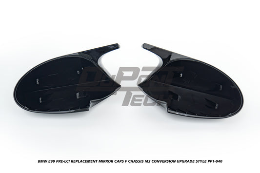 BMW 3 Series E90 Pre-LCI (Left Hand Drive Only) 2006 2007 2008 with Aftermarket Parts - F Chassis M3 Conversion Upgrade Style Replacement Mirror Caps ABS from DuPont Tech
