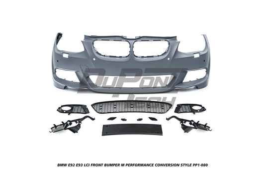 BMW 3 Series E92 E93 LCI 2010 2011 2012 2013 with Aftermarket Parts - M Performance Conversion Style Front Bumper & Fog Light PP Polypropylene from DuPont Tech
