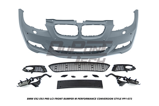 BMW 3 Series E92 E93 Pre-LCI 2006 2007 2008 2009 with Aftermarket Parts - M Performance Conversion Style Front Bumper & Fog Light PP Polypropylene from DuPont Tech
