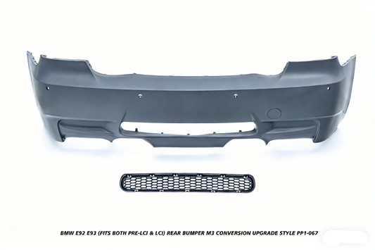 BMW 3 Series E92 E93 (Fits Both Pre-LCI & LCI) 2006 2007 2008 2009 2010 2011 2012 2013 with Aftermarket Parts - M3 Conversion Upgrade Style Rear Bumper PP Polypropylene&nbsp;from DuPont Tech