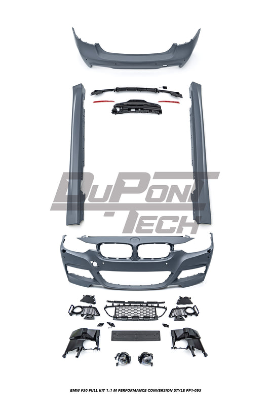 BMW 3 Series M340i 335i 328i 330i 320i F30 2012 2013 2014 2015 2016 2017 2018 2019 with Aftermarket Parts - 1:1 M Performance Conversion Style Full kit PP Polypropylene from DuPont Tech
