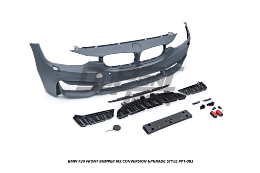 BMW 3 Series M340i 335i 328i 330i 320i F30 2012 2013 2014 2015 2016 2017 2018 2019 with Aftermarket Parts - M3 Conversion Upgrade Style Front Bumper PP Polypropylene from DuPont Tech
