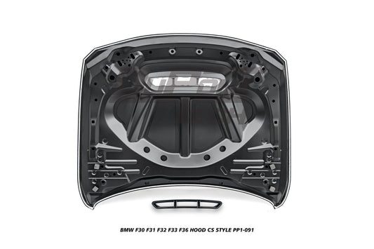 BMW 3 Series 320/328/330/340/M340 F30 F31 2013 2014 2015 2016 2017 2018 2019 2020 & 4 Series 428/430/435/440 F32 F33 F36 2014 2015 2016 2017 2018 2019 2020 with Aftermarket Parts - CS Style Hood Metal from DuPont Tech
