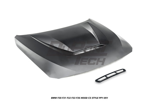 BMW 3 Series 320/328/330/340/M340 F30 F31 2013 2014 2015 2016 2017 2018 2019 2020 & 4 Series 428/430/435/440 F32 F33 F36 2014 2015 2016 2017 2018 2019 2020 with Aftermarket Parts - CS Style Hood Metal from DuPont Tech
