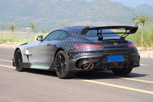 Mercedes Benz AMG GT GTS C190 2016 2017 2018 2019 2020 2021 with Aftermarket Parts - Black Series Conversion Style Rear Underboard Diffuser Dry Pre-preg Carbon Fiber from DuPont Tech