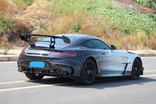 Mercedes Benz AMG GT GTS C190 2016 2017 2018 2019 2020 2021 with Aftermarket Parts - Black Series Conversion Style Rear Underboard Diffuser Dry Pre-preg Carbon Fiber from DuPont Tech