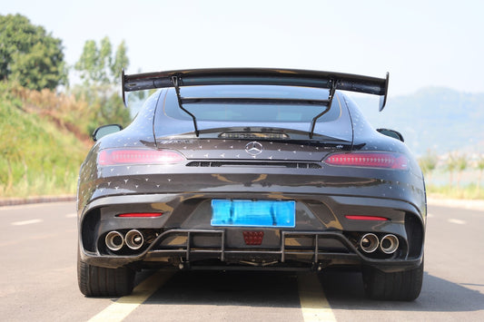 Mercedes Benz AMG GT GTS C190 2016 2017 2018 2019 2020 2021 with Aftermarket Parts - Black Series Conversion Style Rear Underboard Diffuser Dry Pre-preg Carbon Fiber from DuPont Tech