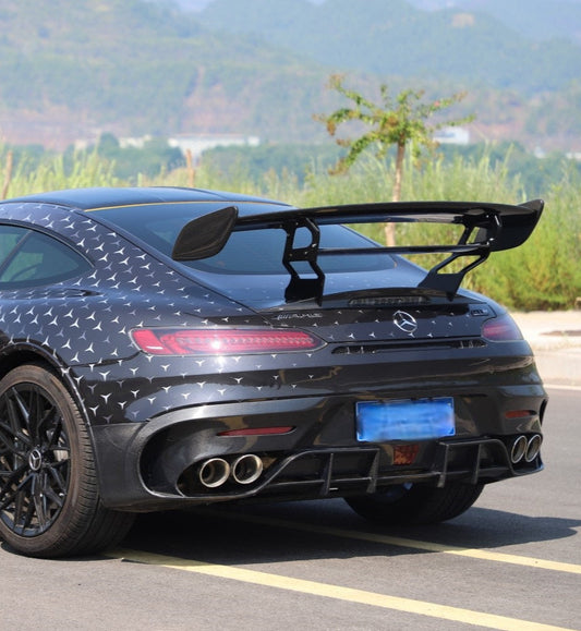 Mercedes Benz AMG GT GTS C190 2016 2017 2018 2019 2020 2021 with Aftermarket Parts - Black Series Conversion Style Rear Bumper & Diffuser PP Polypropylene / Dry Pre-preg Carbon Fiber from DuPont Tech