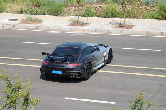 Mercedes Benz AMG GT GTS C190 2016 2017 2018 2019 2020 2021 with Aftermarket Parts - Black Series Conversion Style Rear Underboard Diffuser Dry Pre-preg Carbon Fiber from DuPont Tech