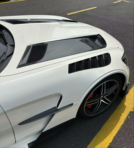Mercedes Benz AMG GT GTS GTC GTR Pro C190 2016 2017 2018 2019 2020 2021 with Aftermarket Parts - Black Series Conversion Style Front Fenders Dry Pre-preg Carbon Fiber from DuPont Tech