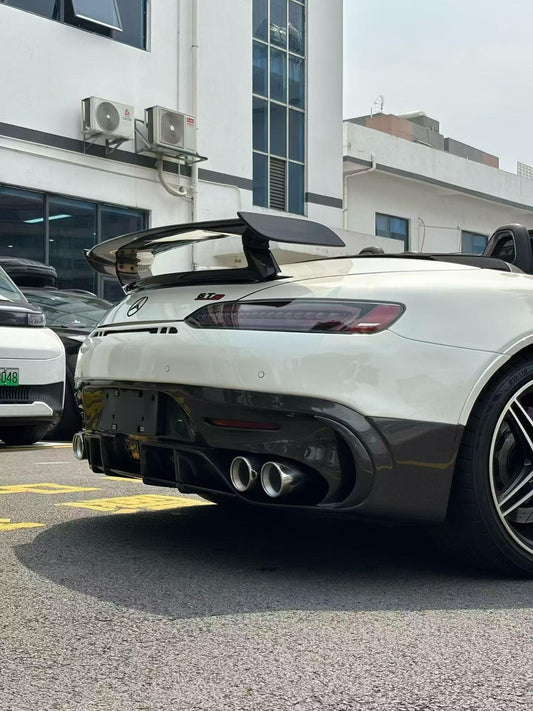 Mercedes Benz AMG GT GTS C190 2016 2017 2018 2019 2020 2021 with Aftermarket Parts - Black Series Conversion Style Rear Bumper & Diffuser PP Polypropylene / Dry Pre-preg Carbon Fiber from DuPont Tech