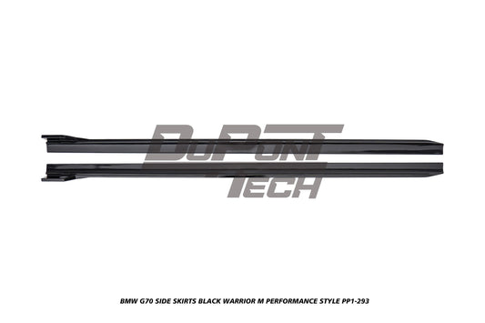 BMW i7 M70 / xDrive60 / eDrive50 (with M-package rocker panel) G70 2023-ON &  7 Series 760i xDrive / 750e xDrive / 740i xDrive / 740i G70 2023-ON with Aftermarket Parts - Black Warrior M Performance Style Side Skirts ABS from DuPont Tech