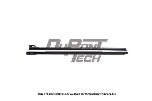 BMW i7 M70 / xDrive60 / eDrive50 (with M-package rocker panel) G70 2023-ON &  7 Series 760i xDrive / 750e xDrive / 740i xDrive / 740i G70 2023-ON with Aftermarket Parts - Black Warrior M Performance Style Side Skirts ABS from DuPont Tech