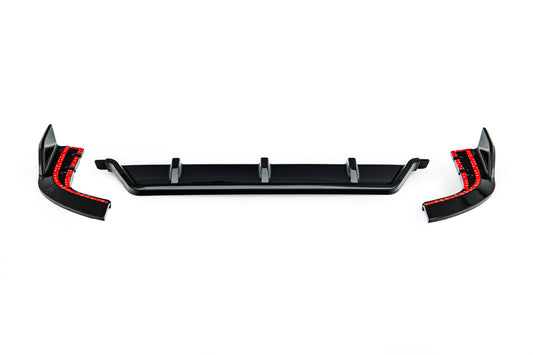 BMW X5 M50i s/x Drive 40i (With M-Package Bumper, does not fit base model) G05 Pre-LCI 2019 2020 2021 2022 2023 with Aftermarket Parts - Black Warrior Style Rear Diffuser &  Canards ABS from DuPont Tech