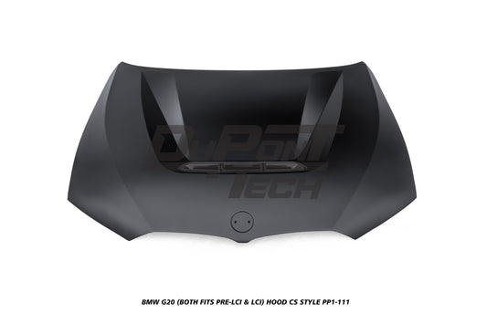 BMW 3 Series M340i 330i (Fits Both Pre-LCI & LCI) G20 2019-ON with Aftermarket Parts - CS Style Hood Metal from DuPont Tech
