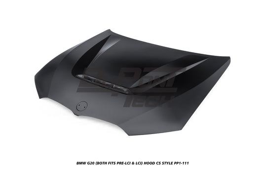 BMW 3 Series M340i 330i (Fits Both Pre-LCI & LCI) G20 2019-ON with Aftermarket Parts - CS Style Hood Metal from DuPont Tech
