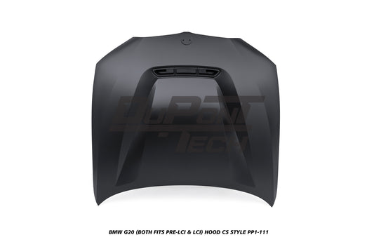 BMW 3 Series M340i 330i (Fits Both Pre-LCI & LCI) G20 2019-ON with Aftermarket Parts - CS Style Hood Metal from DuPont Tech
