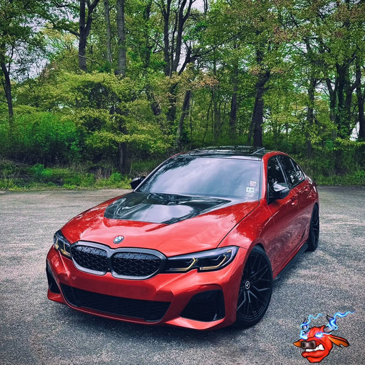 BMW 3 Series M340i 330i (Fits Both Pre-LCI & LCI) G20 2019-ON with Aftermarket Parts - CS Style Hood Metal from DuPont Tech
