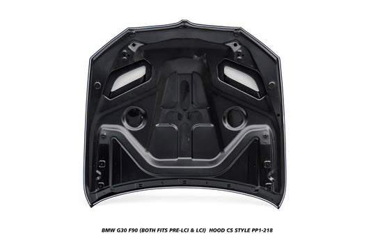 BMW 5 Series M550i 540i 530i G30 (fits both Pre-LCI & LCI) 2017 2018 2019 2020 2021 2022 2023 &  M5/M5C F90 (Fits Both Pre-LCI &  LCI) 2018-ON with Aftermarket Parts - CS Style Hood Metal from DuPont Tech