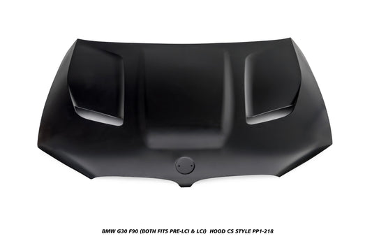 BMW 5 Series M550i 540i 530i G30 (fits both Pre-LCI & LCI) 2017 2018 2019 2020 2021 2022 2023 &  M5/M5C F90 (Fits Both Pre-LCI &  LCI) 2018-ON with Aftermarket Parts - CS Style Hood Metal from DuPont Tech