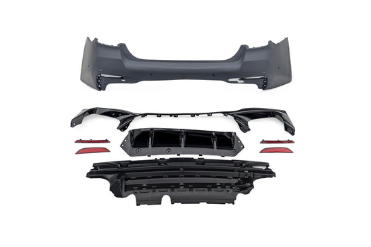 BMW 5 Series M550d 550i 535i 535d 530i 530d 528i 520i 525d 520d 518d F10 (Both Fits Pre-LCI &  LCI) 2010 2011 2012 2013 2014 2015 2016 2017 with Aftermarket Parts - G30 Body Style Rear Bumper PP Polypropylene from DuPont Tech