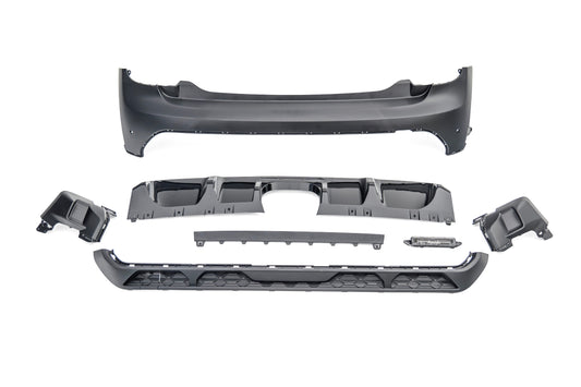 MINI Cooper JCW (John Cooper Works) S Base F56 F57 Pre-LCI 2014 2015 2016 2017 2018 with Aftermarket Parts - JCW Conversion Upgrade Style Rear Bumper PP Polypropylene from DuPont Tech