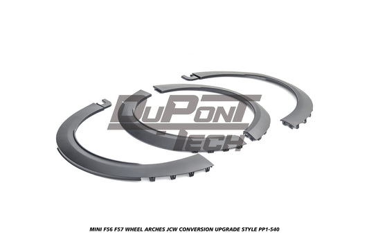 MINI Cooper JCW (John Cooper Works) S Base F56 F57 Pre-LCI 2014 2015 2016 2017 2018 with Aftermarket Parts - JCW Conversion Upgrade Style Wheel Arches PP Polypropylene from DuPont Tech