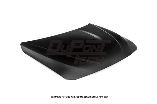 BMW 3 Series 320/328/330/340/M340 F30 F31 2013 2014 2015 2016 2017 2018 2019 2020 &  4 Series 428/430/435/440 F32 F33 F36 2014 2015 2016 2017 2018 2019 2020 with Aftermarket Parts - M3 Style Hood Metal from DuPont Tech
